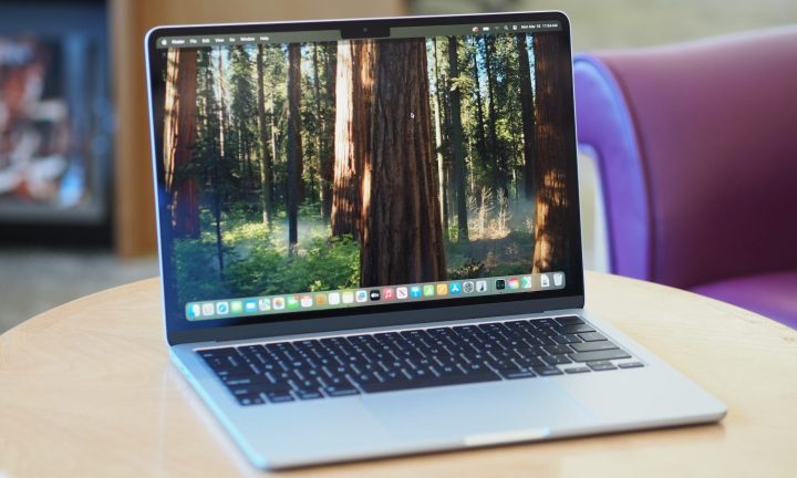 Apple MacBook Air 13 M4 front angled view showing display and keyboard.