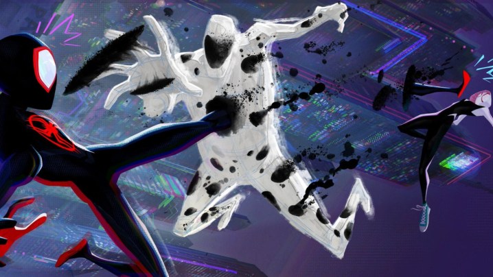 Spider-Man and Spider-Woman Fighting Spot in "Spider-Man: Across Spider-Cours."