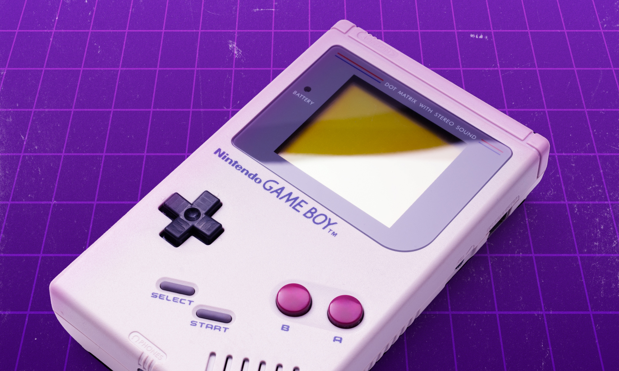 Beyond the Hype: The Real Best-Selling Games on Every Console 4 Promotional image for Save State. Game Boy on a purple background.