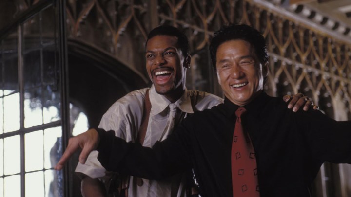 5 great comedy movies to see New Year's Day 5 Chris Tucker and Jackie Chan in Rush hour.
