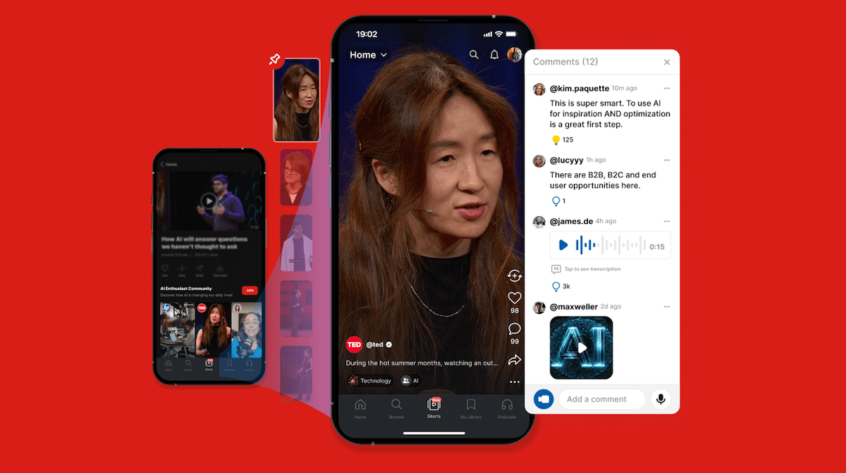TED's app has launched a short-form video feature before a possible ticket ban
