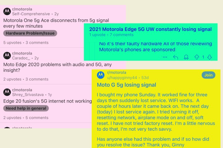 Motorola phone has 3 serious problems that need to move away in 2025 5 Sample of user complaints about Motorola phone. Set 2.