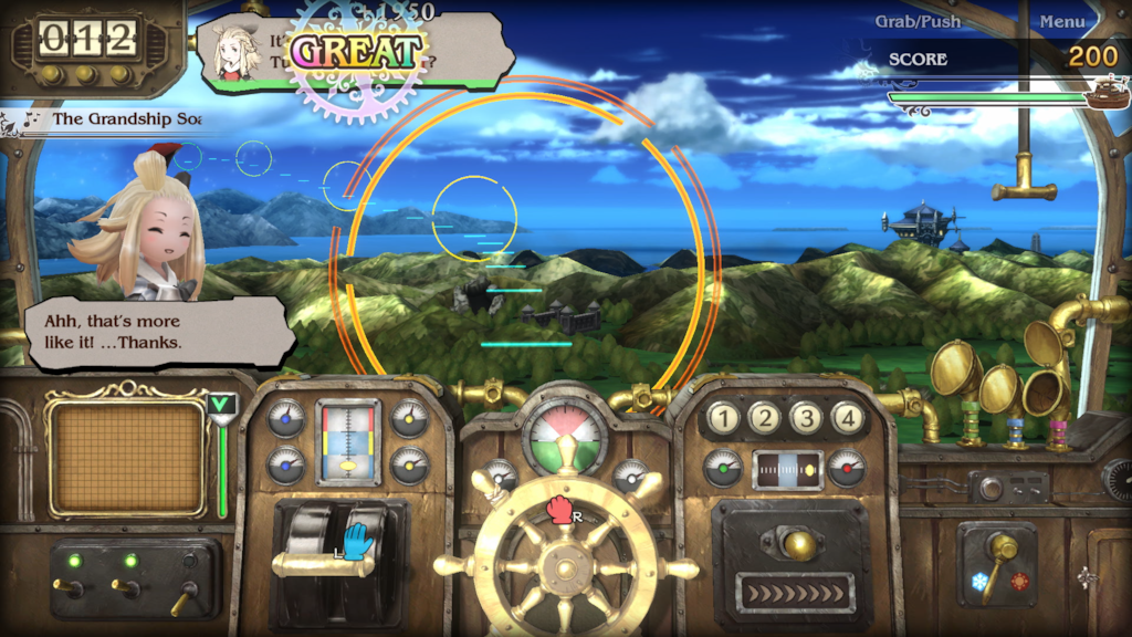 Bravely Default: Flying Fairy HD Remaster Turns the Switch 2 Into a Surprise Party Machine 3 A ship is shown from its cockpit in a Bravely Default: Flying Fairy HD Remaster minigame.