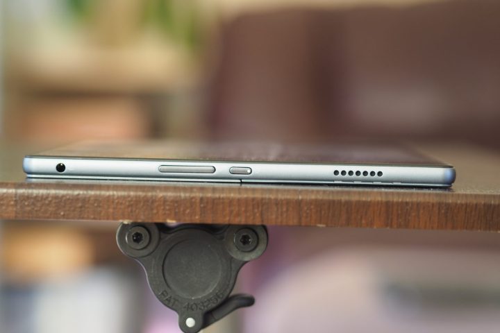 Lenovo IdeaPad Duet 5i right side showing ports and speaker.