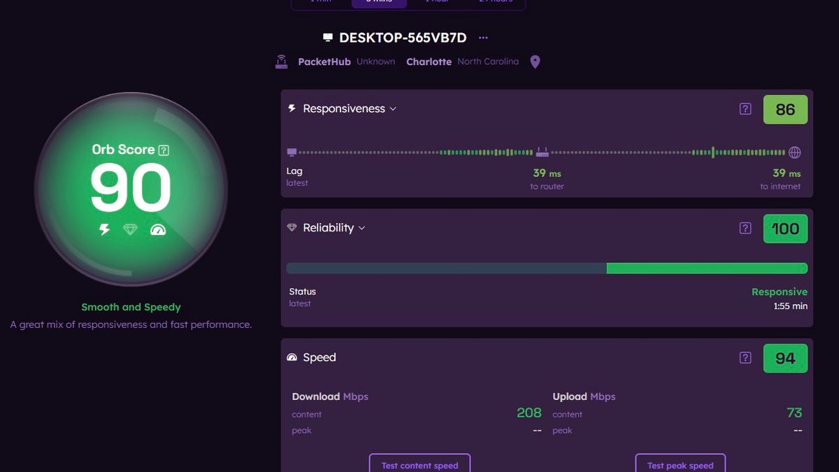 Orb Meat: An internet speed test that I have ever used before,